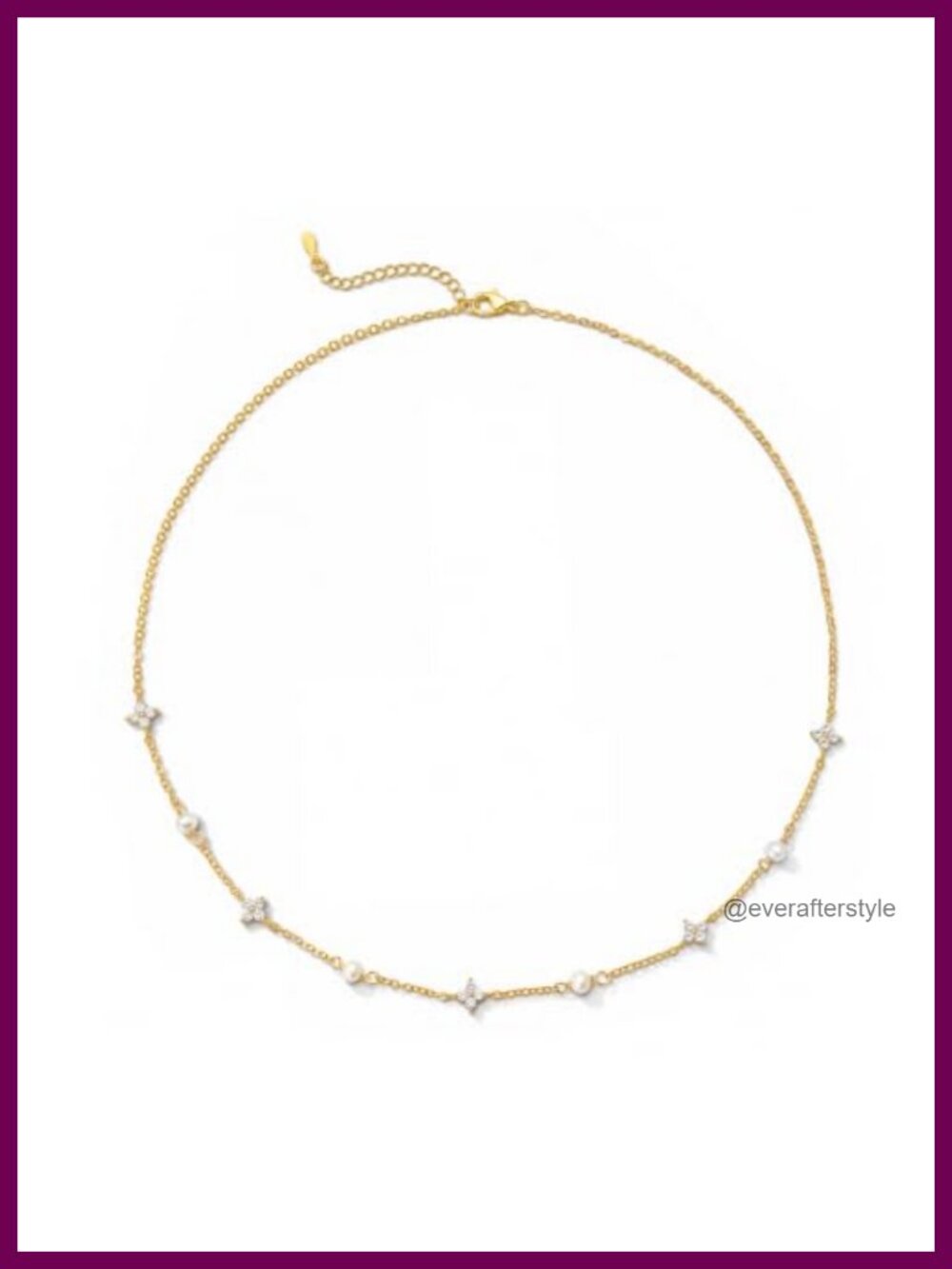 Dainty Star Pearl Necklace Gold Layered Celestial Choker with CZ Charm